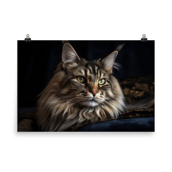 The majestic beauty of a Maine Coon photo paper poster - Posterfy.AI