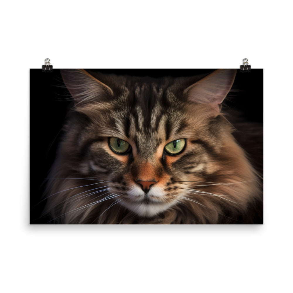 The majestic beauty of a Maine Coon photo paper poster - Posterfy.AI