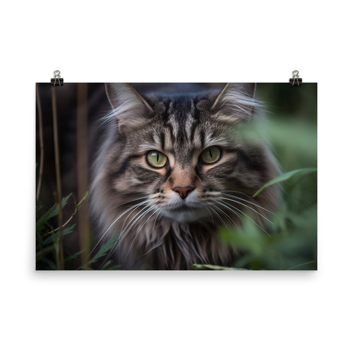 Maine Coon with a candid shot photo paper poster - Posterfy.AI