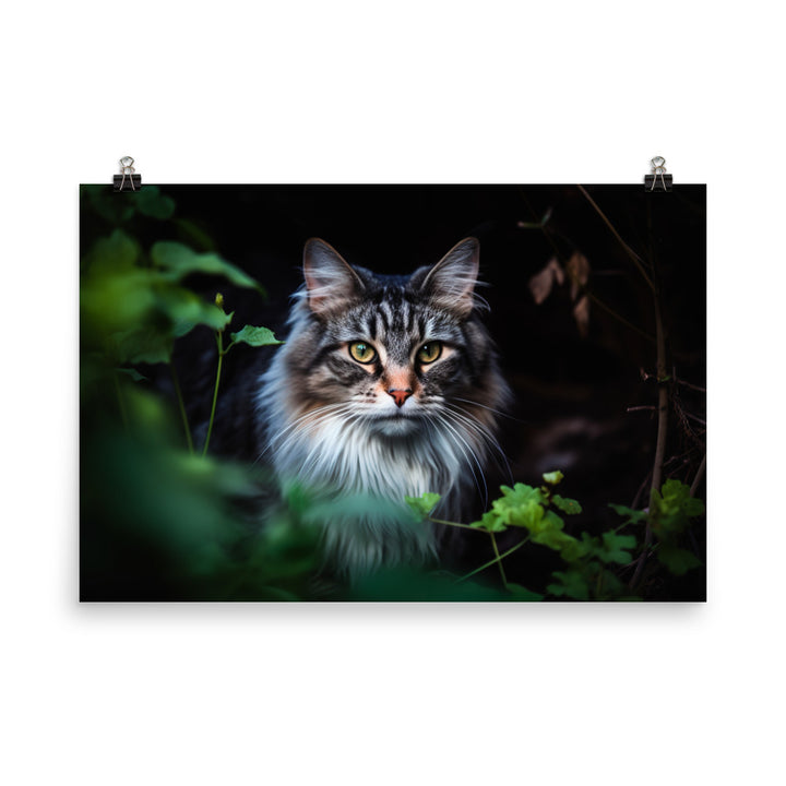 Maine Coon with a candid shot photo paper poster - Posterfy.AI