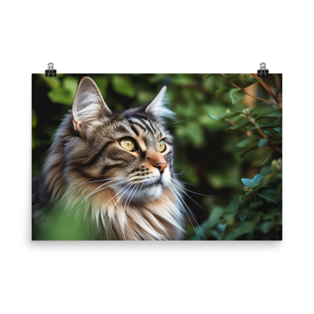 Maine Coon with a candid shot photo paper poster - Posterfy.AI