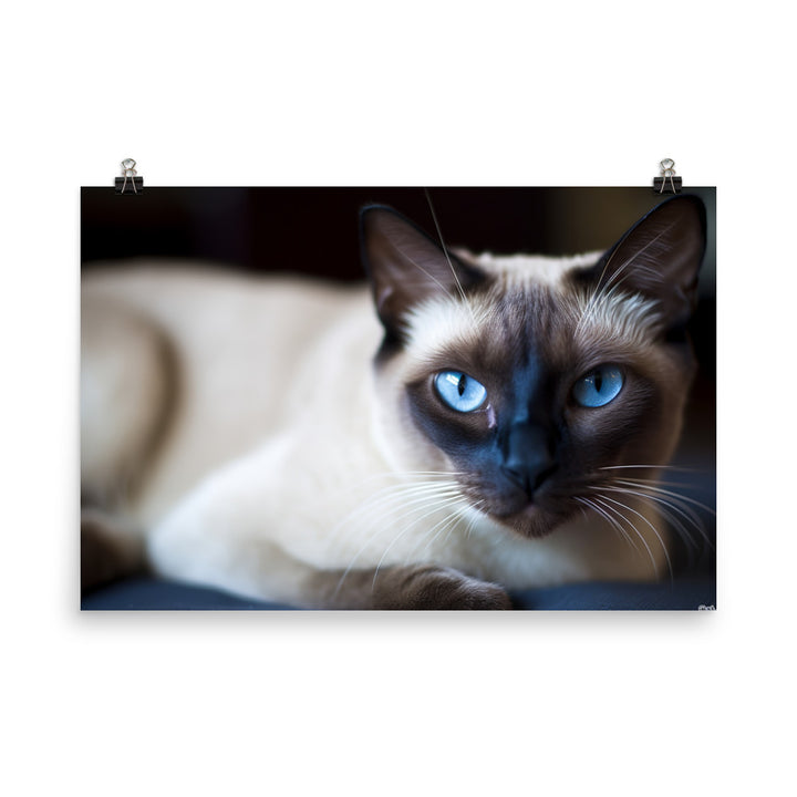 Groomed Siamese Sitting Pretty photo paper poster - Posterfy.AI