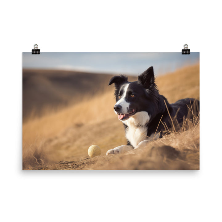 Loyal Border Collie at Work photo paper poster - Posterfy.AI