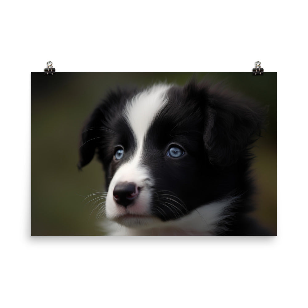 Adorable Border Collie Puppy photo paper poster - Posterfy.AI