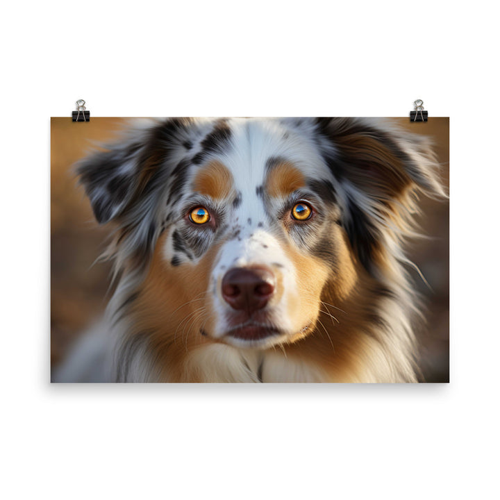 Ruggedly handsome: Australian Shepherd photo paper poster - Posterfy.AI