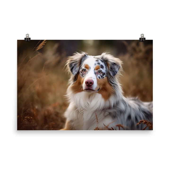 Graceful and loyal: Australian Shepherd photo paper poster - Posterfy.AI