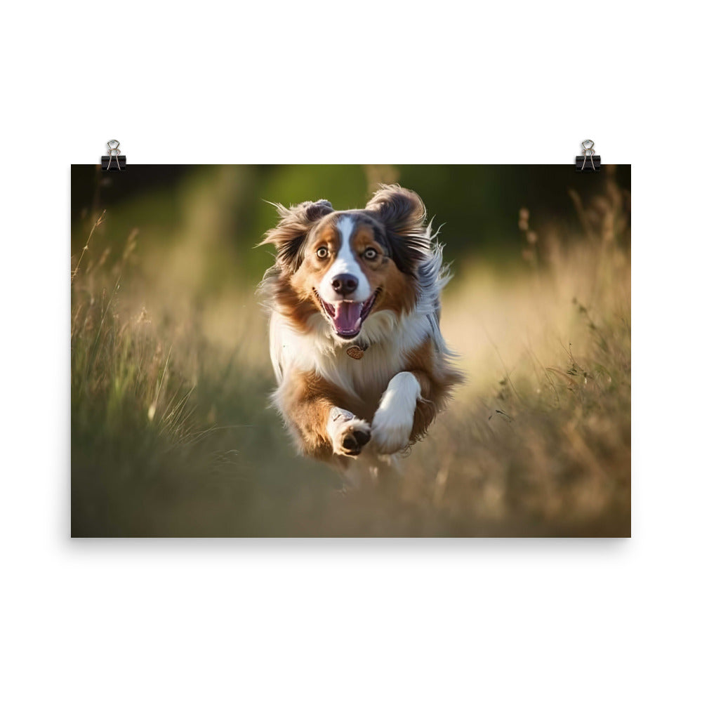 Graceful and loyal: Australian Shepherd photo paper poster - Posterfy.AI