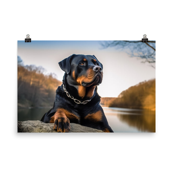 Rottweilers regal beauty photo paper poster - Posterfy.AI