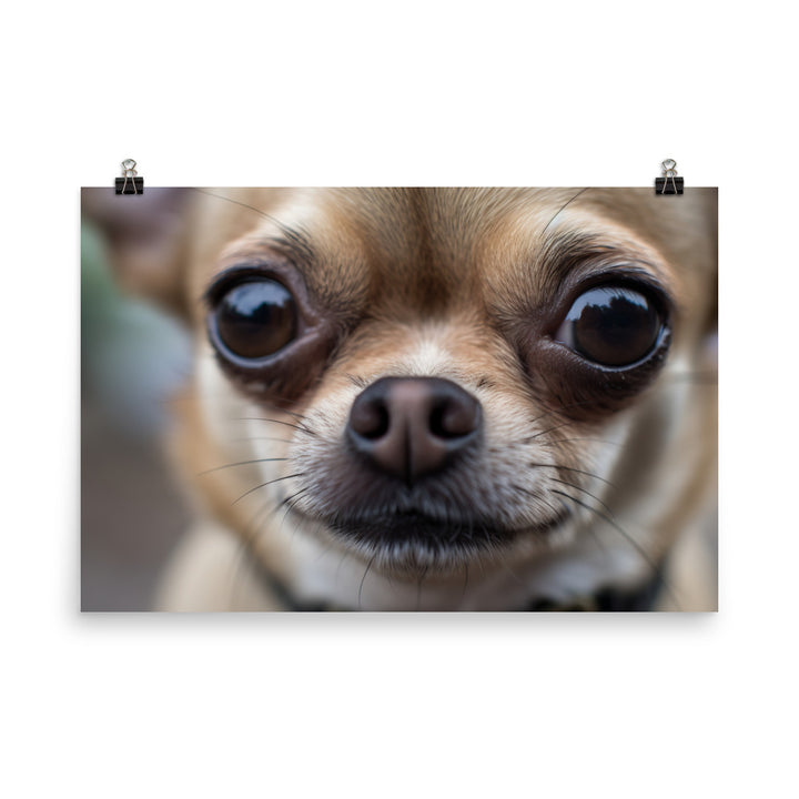 A Close-Up of a cute Chihuahuas face photo paper poster - Posterfy.AI