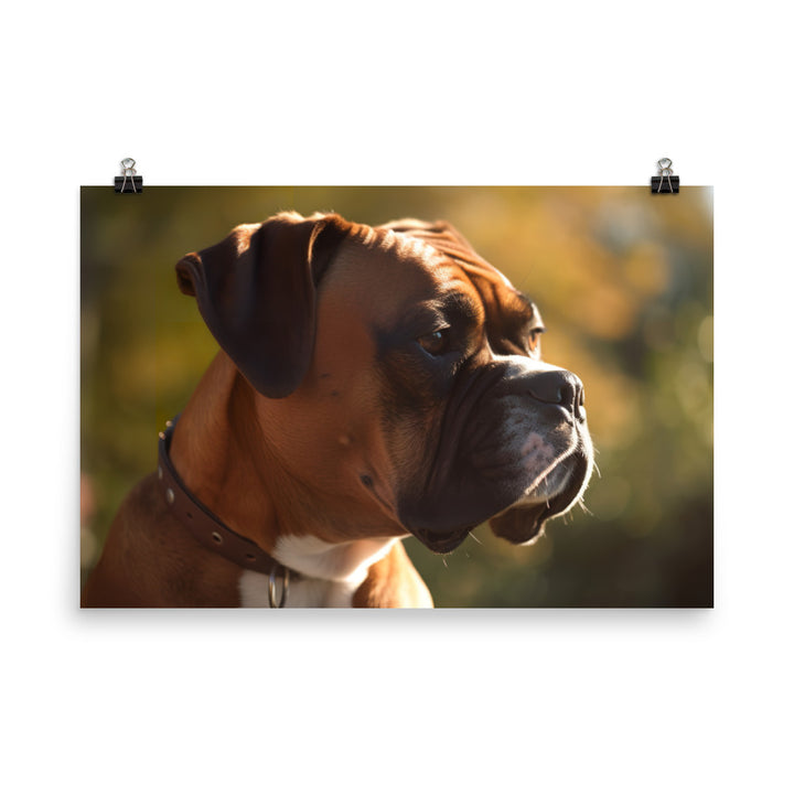 Boxer Portrait in Sunlight photo paper poster - Posterfy.AI
