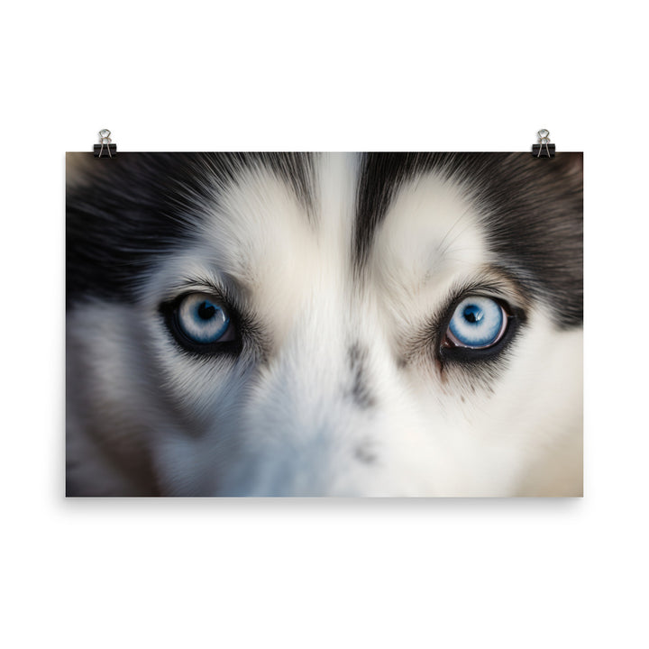 Siberian Huskys face photo paper poster - Posterfy.AI