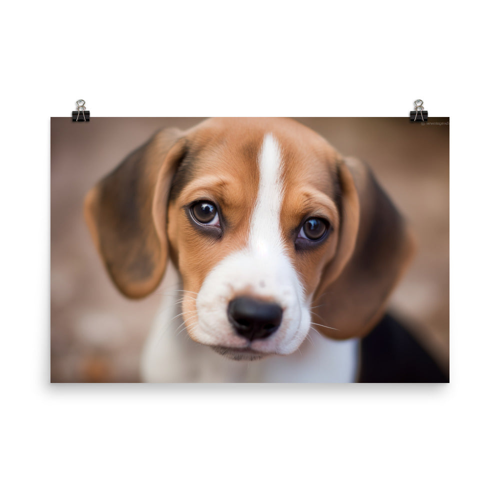 Adorable Beagle posing for the camera photo paper poster - Posterfy.AI