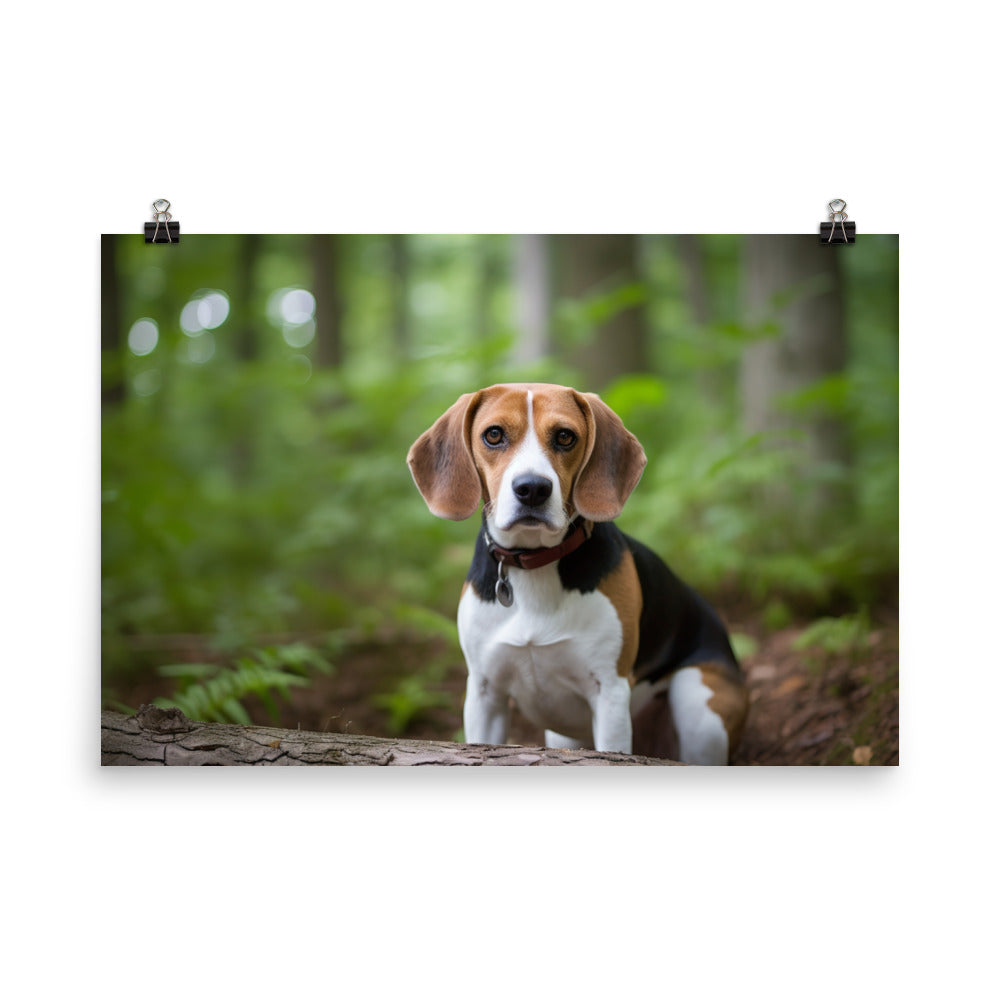 Proud Beagle posing for the camera photo paper poster - Posterfy.AI