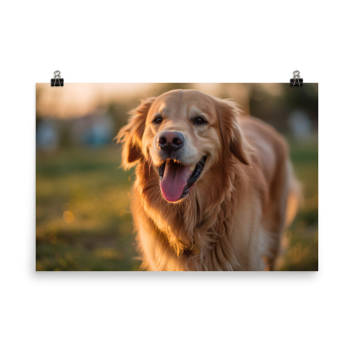 The happiness of a golden retriever photo paper poster - Posterfy.AI