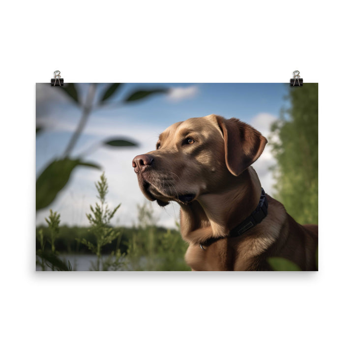 The loyalty of a Labrador Retriever photo paper poster - Posterfy.AI