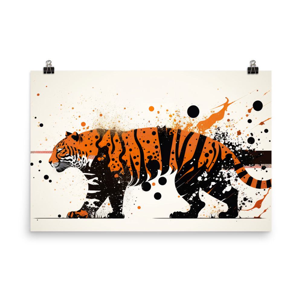 Tiger in abstract simple style photo paper poster - Posterfy.AI