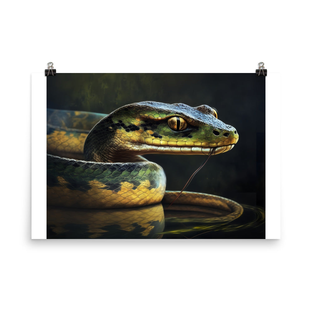 Snake oil painting photo paper poster - Posterfy.AI