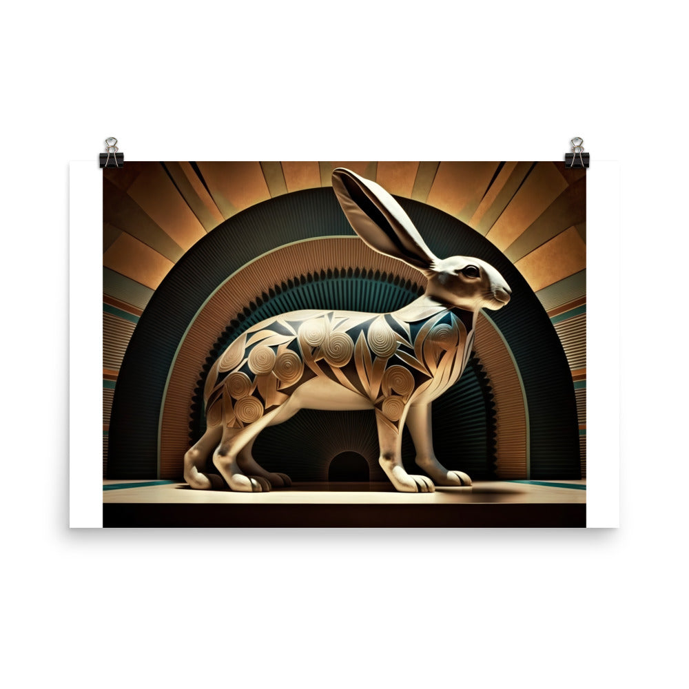 Rabbit in art deco photo paper poster - Posterfy.AI