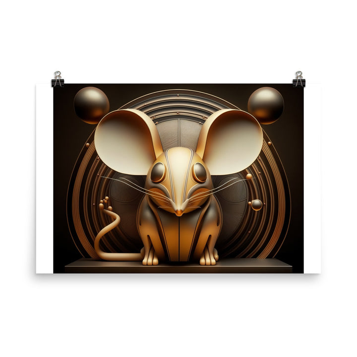 Mouse in art deco photo paper poster - Posterfy.AI