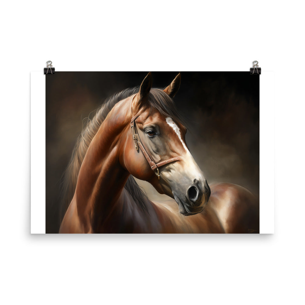 Horse in oil painting photo paper poster - Posterfy.AI