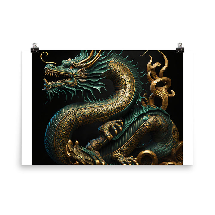 Dragon in art deco photo paper poster - Posterfy.AI