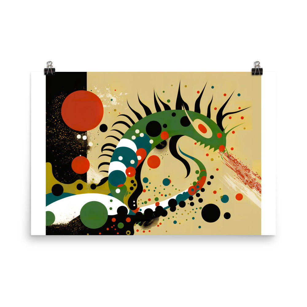 Dragon in abstract simple style photo paper poster - Posterfy.AI