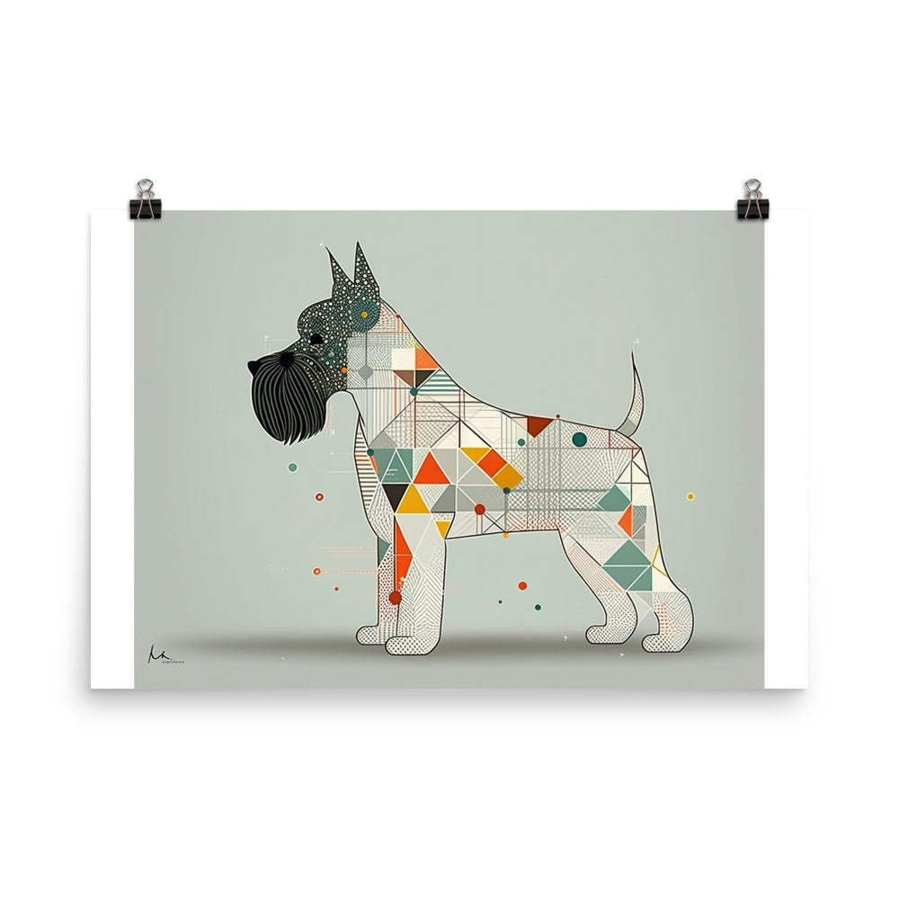 Schnauzer in simple abstract style photo paper poster - Posterfy.AI