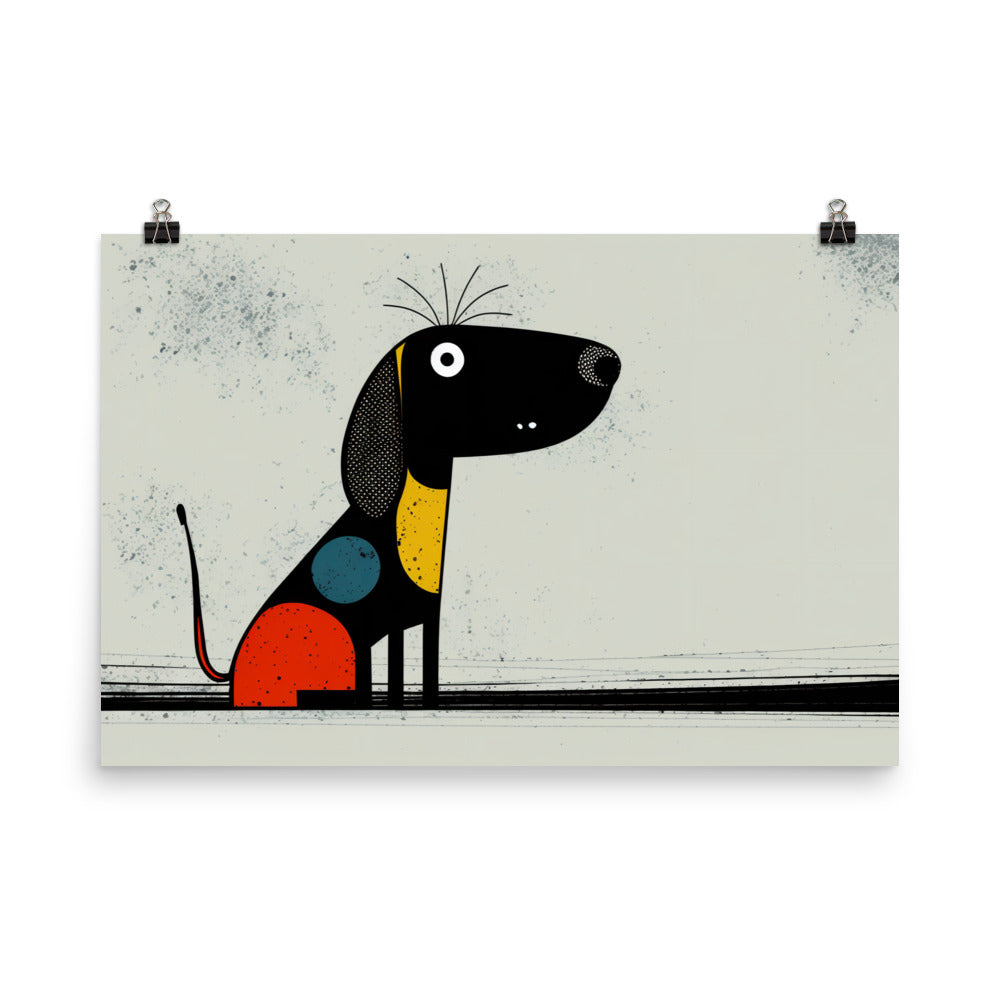 Dog in abstract simple style photo paper poster - Posterfy.AI