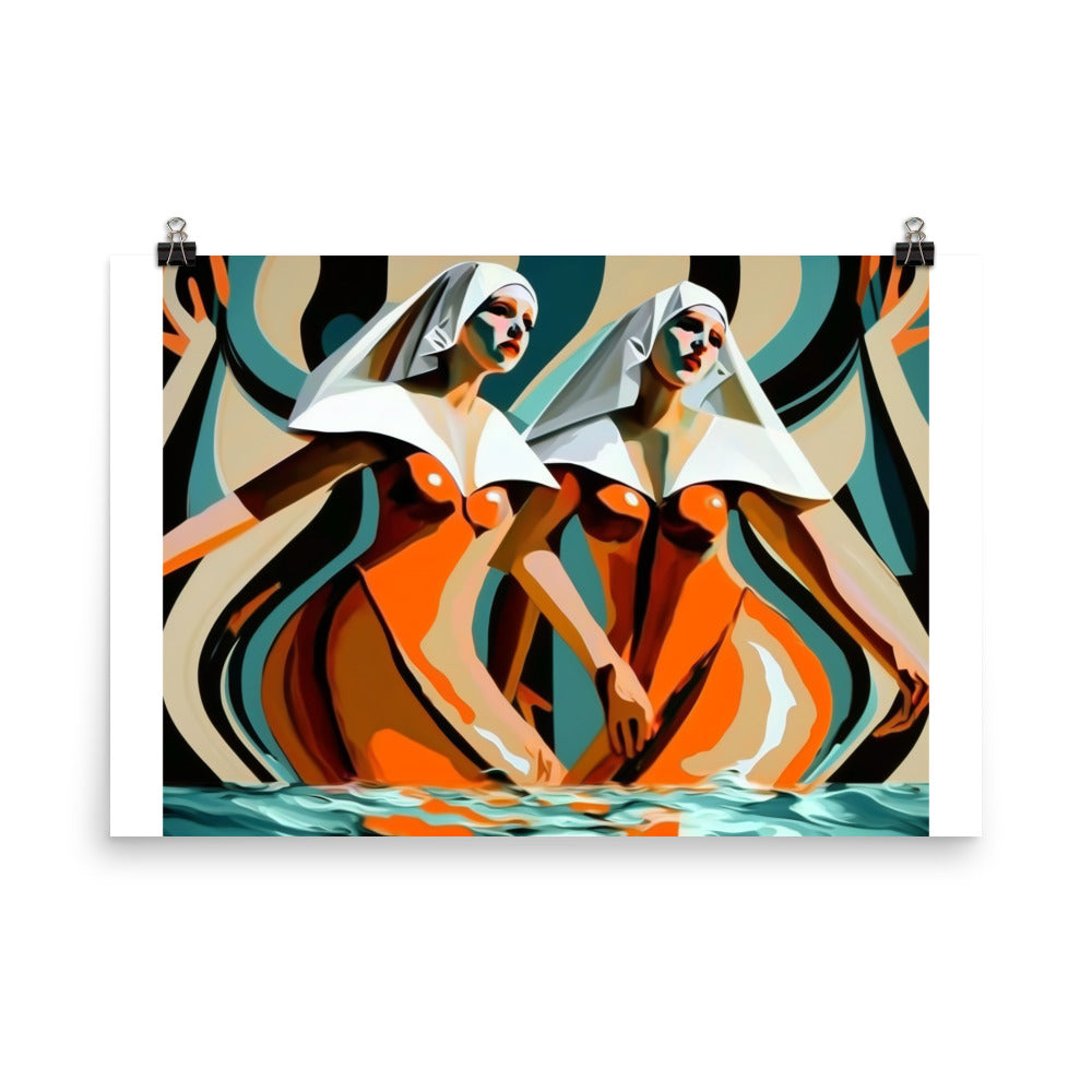 Nuns dancing in Swimsuit photo paper poster - Posterfy.AI
