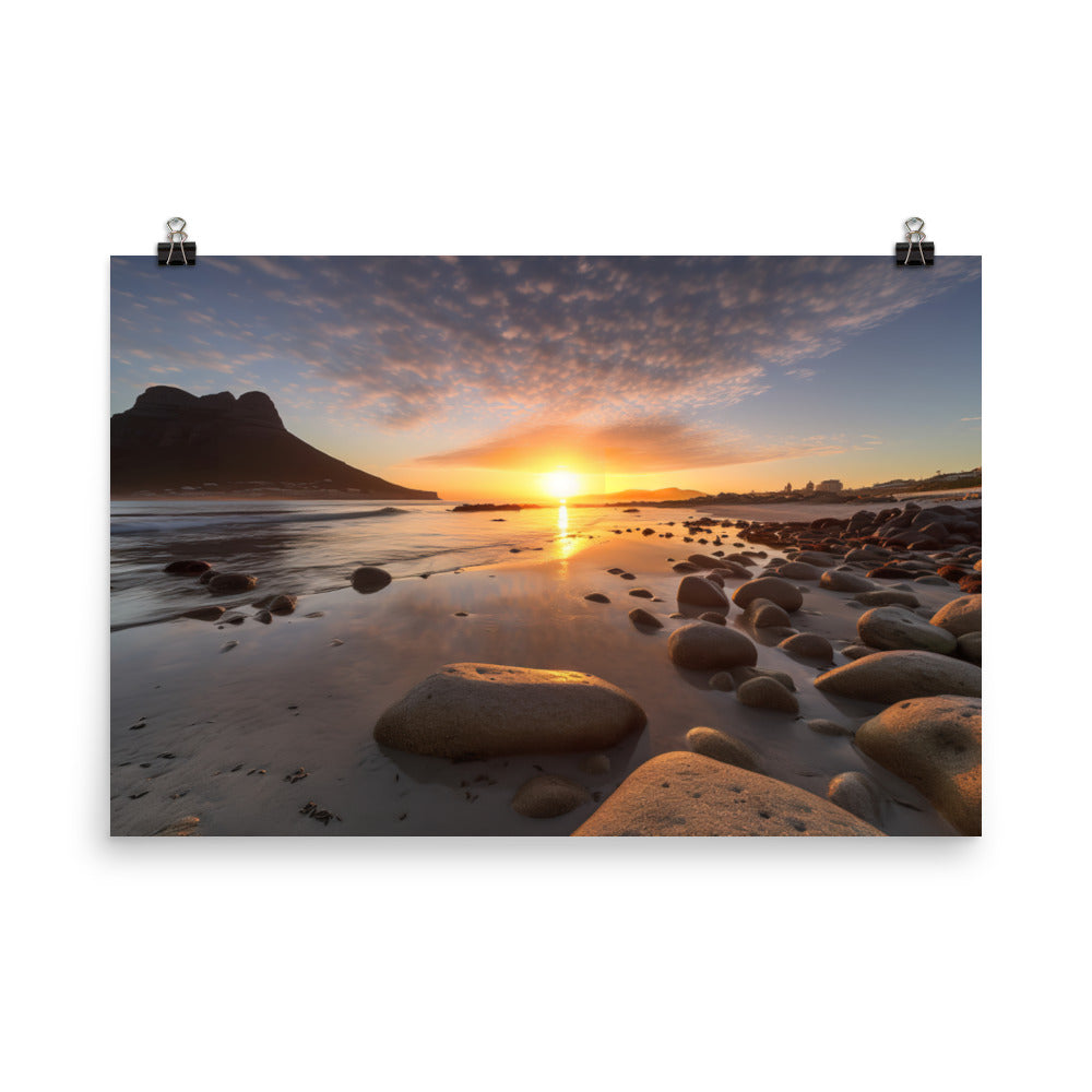 Sunrise Over Cape Towns Beaches photo paper poster - Posterfy.AI