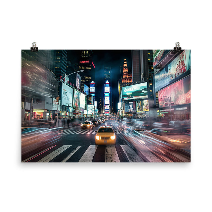 Times Square - Bright lights, big city photo paper poster - Posterfy.AI