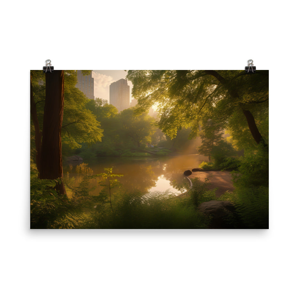 Central Park - A serene oasis in the heart of the city photo paper poster - Posterfy.AI