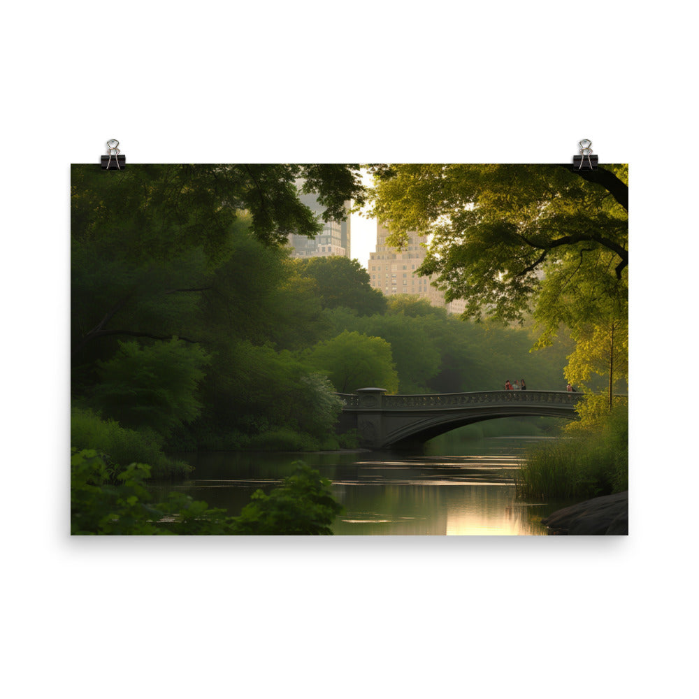 Central Park - A serene oasis in the heart of the city photo paper poster - Posterfy.AI