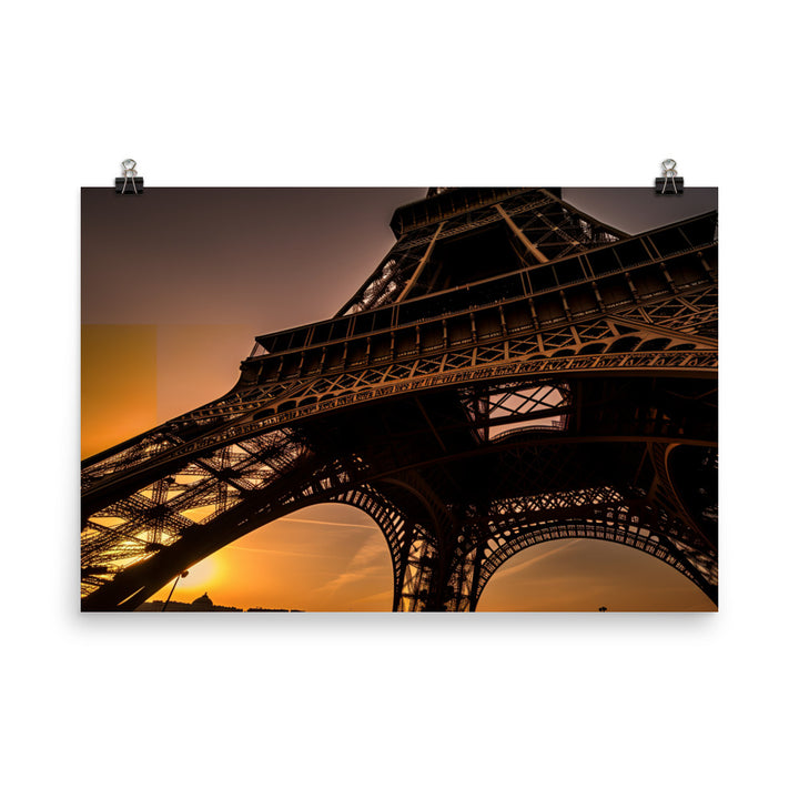 The Eiffel Tower at Sunset photo paper poster - Posterfy.AI