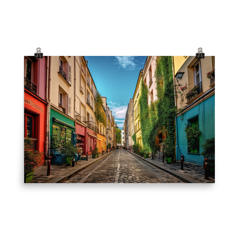 Rue Crmieux - The Most Colorful Street in Paris photo paper poster - Posterfy.AI