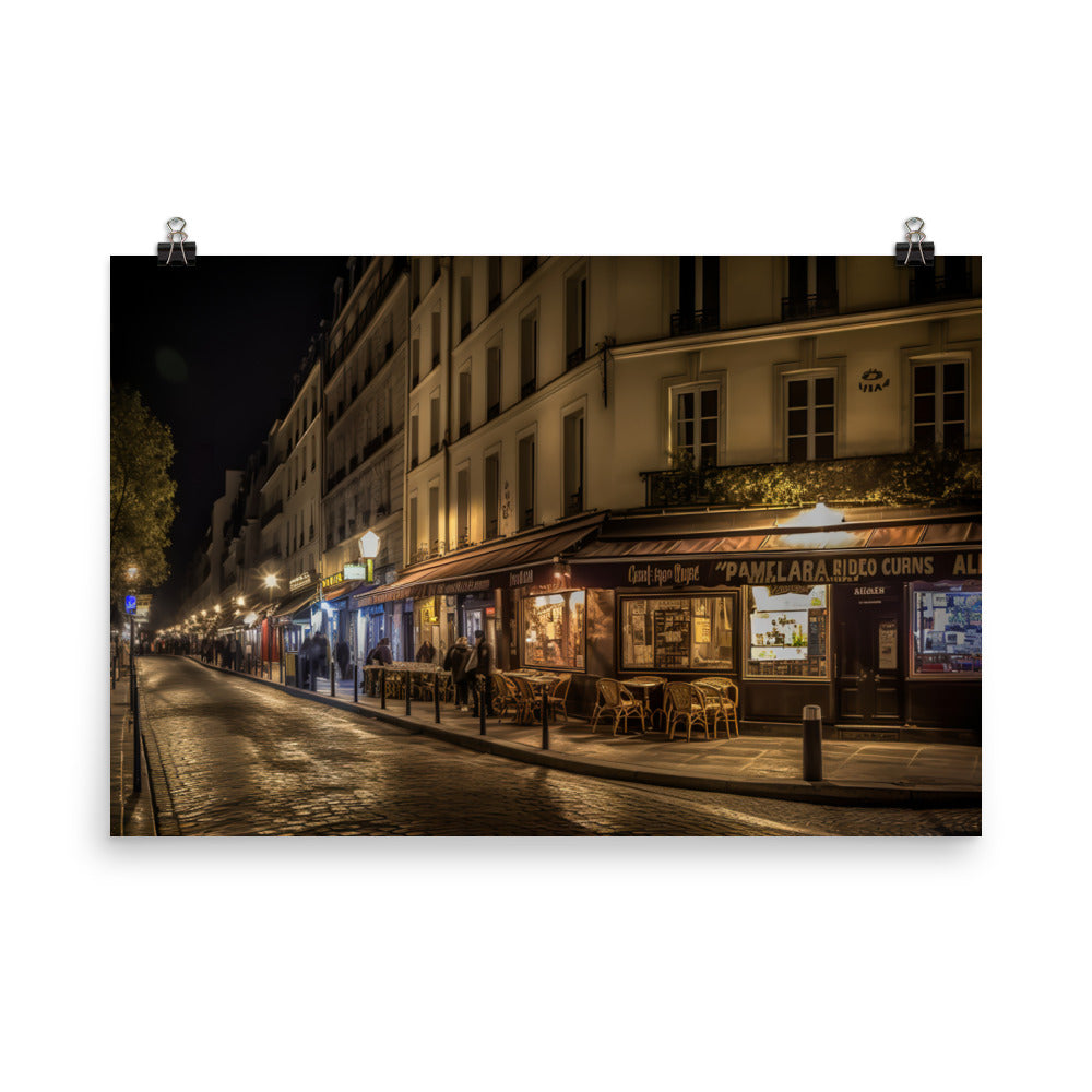 Paris by Night photo paper poster - Posterfy.AI