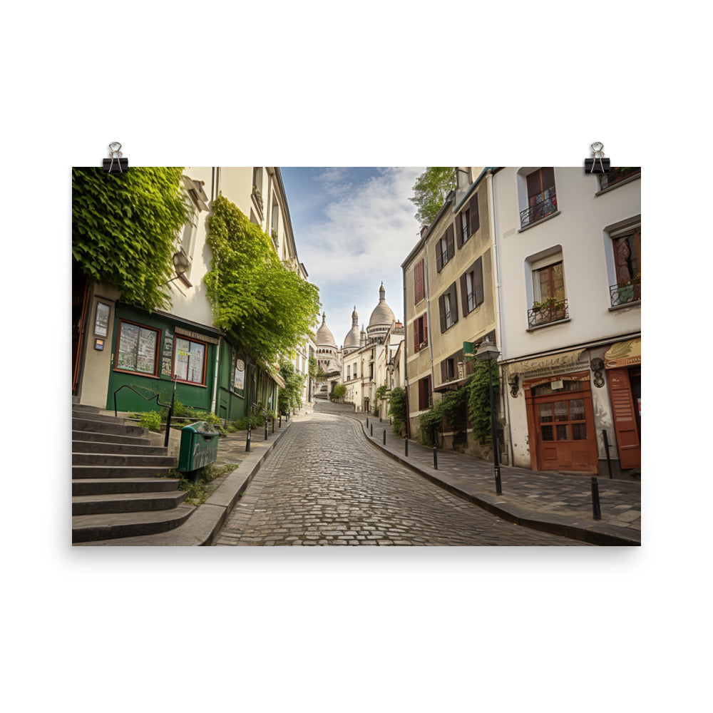 Charming Streets of Montmartre photo paper poster - Posterfy.AI