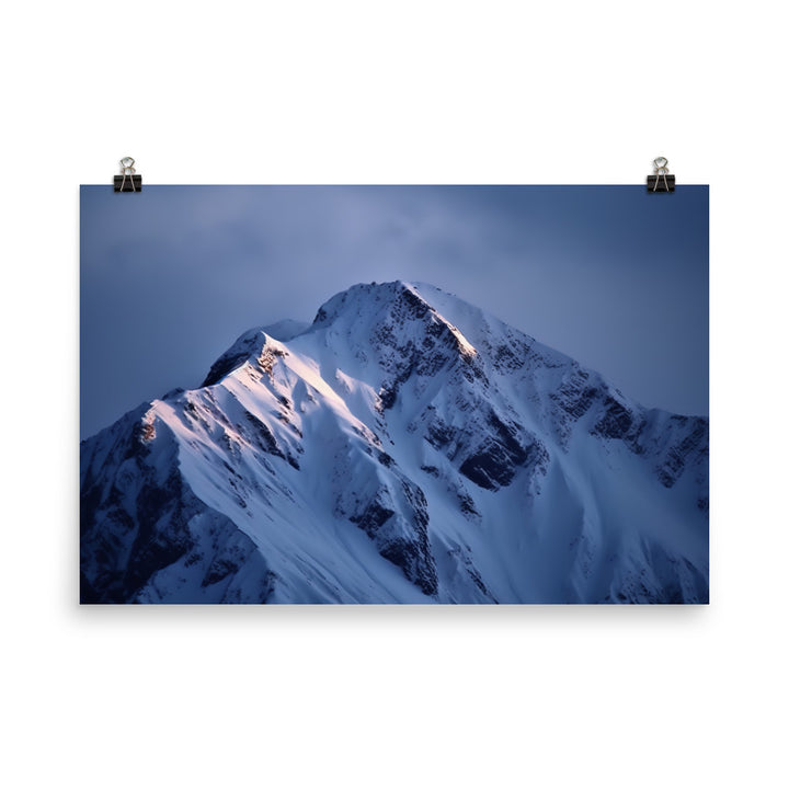 Snowy Mountain Peak photo paper poster - Posterfy.AI
