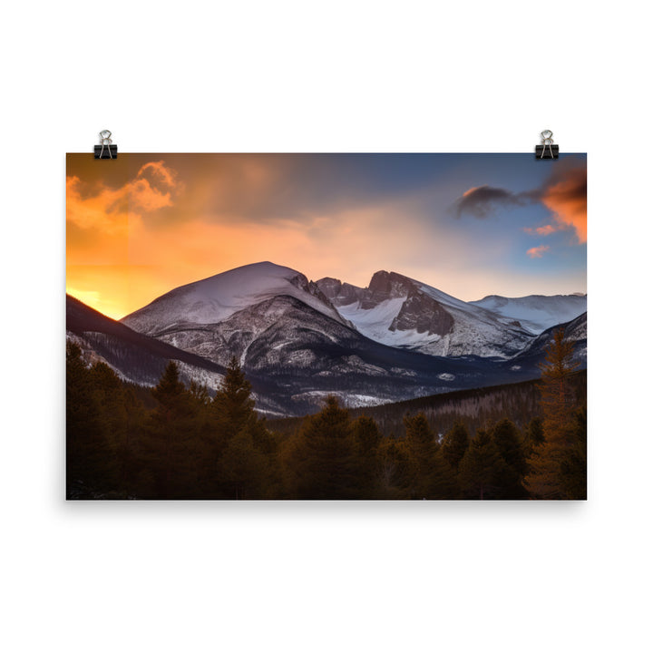 Majestic Rocky Mountain Scenery photo paper poster - Posterfy.AI