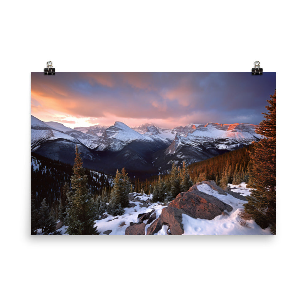 Majestic Rocky Mountain Scenery photo paper poster - Posterfy.AI
