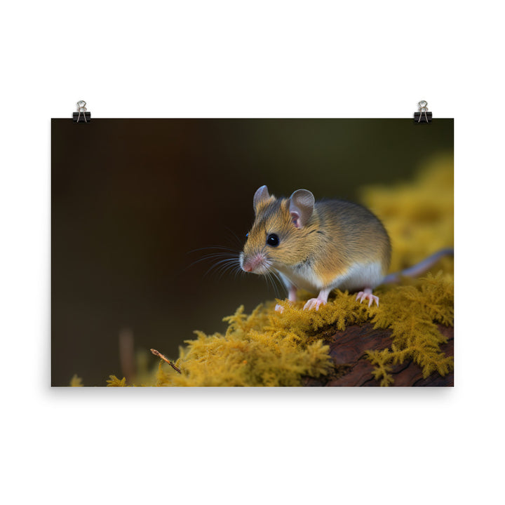 A peaceful moment with the Yellow necked Mouse photo paper poster - Posterfy.AI