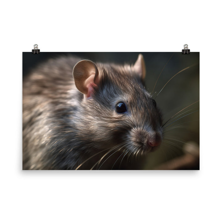 Up Close with a Brown Rat photo paper poster - Posterfy.AI