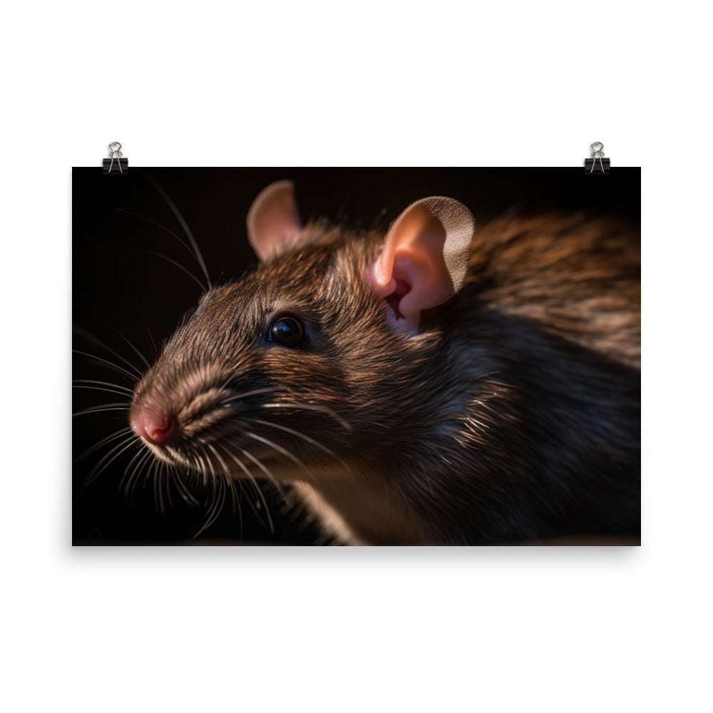 Brown Rat Portrait photo paper poster - Posterfy.AI