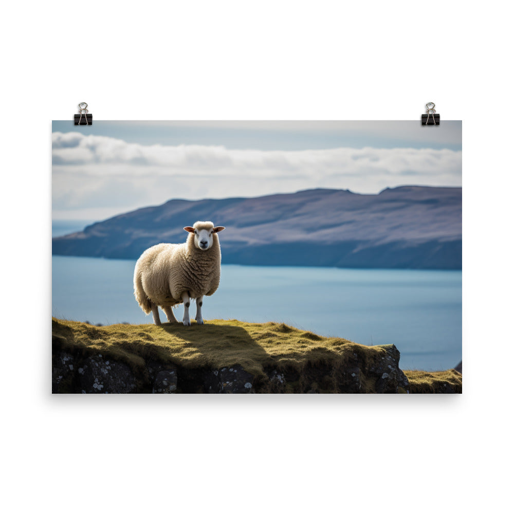 Elegant Icelandic Sheep photo paper poster - Posterfy.AI