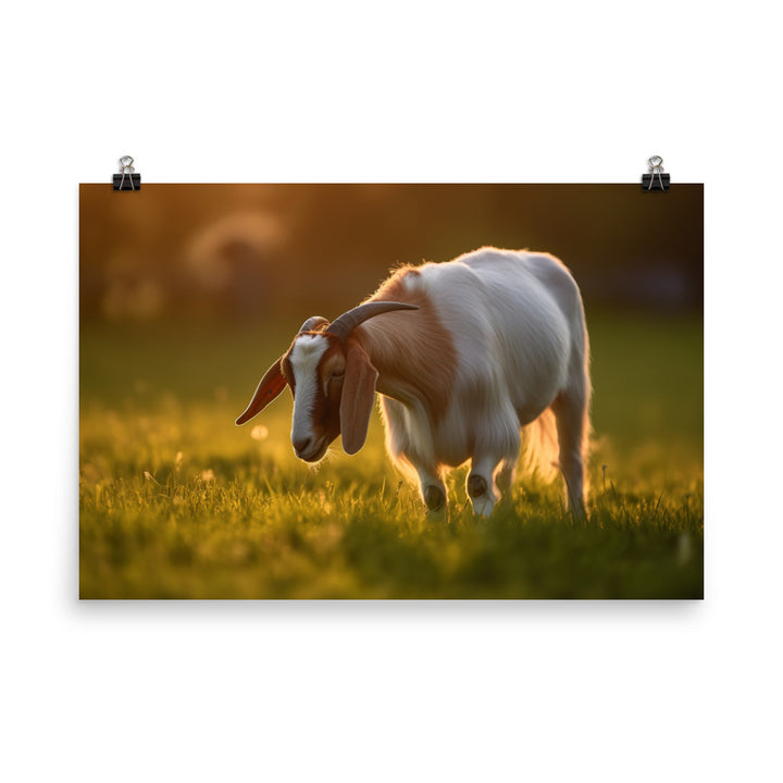 Beautiful Boer Goat Grazing photo paper poster - Posterfy.AI