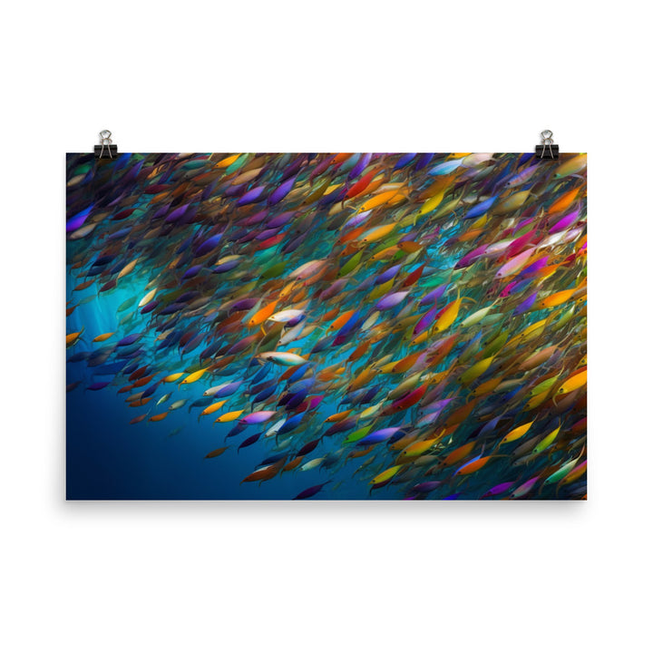 Rainbow Fish Schooling photo paper poster - Posterfy.AI