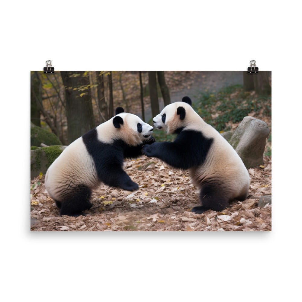 Panda Pals Photo paper poster - Posterfy.AI