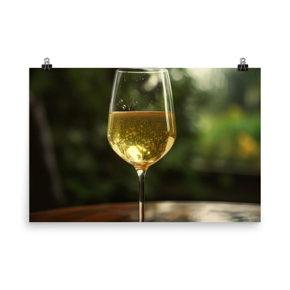 A Crisp and Refreshing Glass of Chardonnay photo paper poster - Posterfy.AI