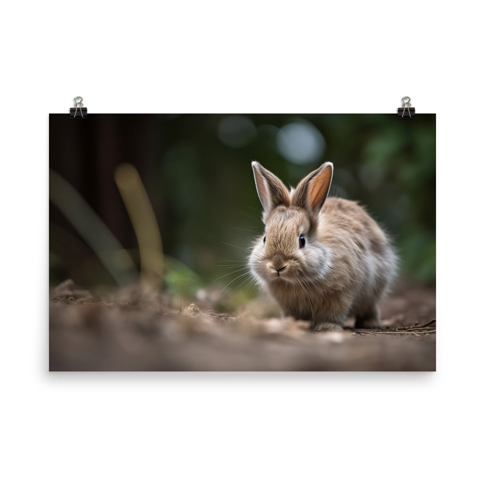 Lionhead Bunny - Curious and Playful photo paper poster - Posterfy.AI