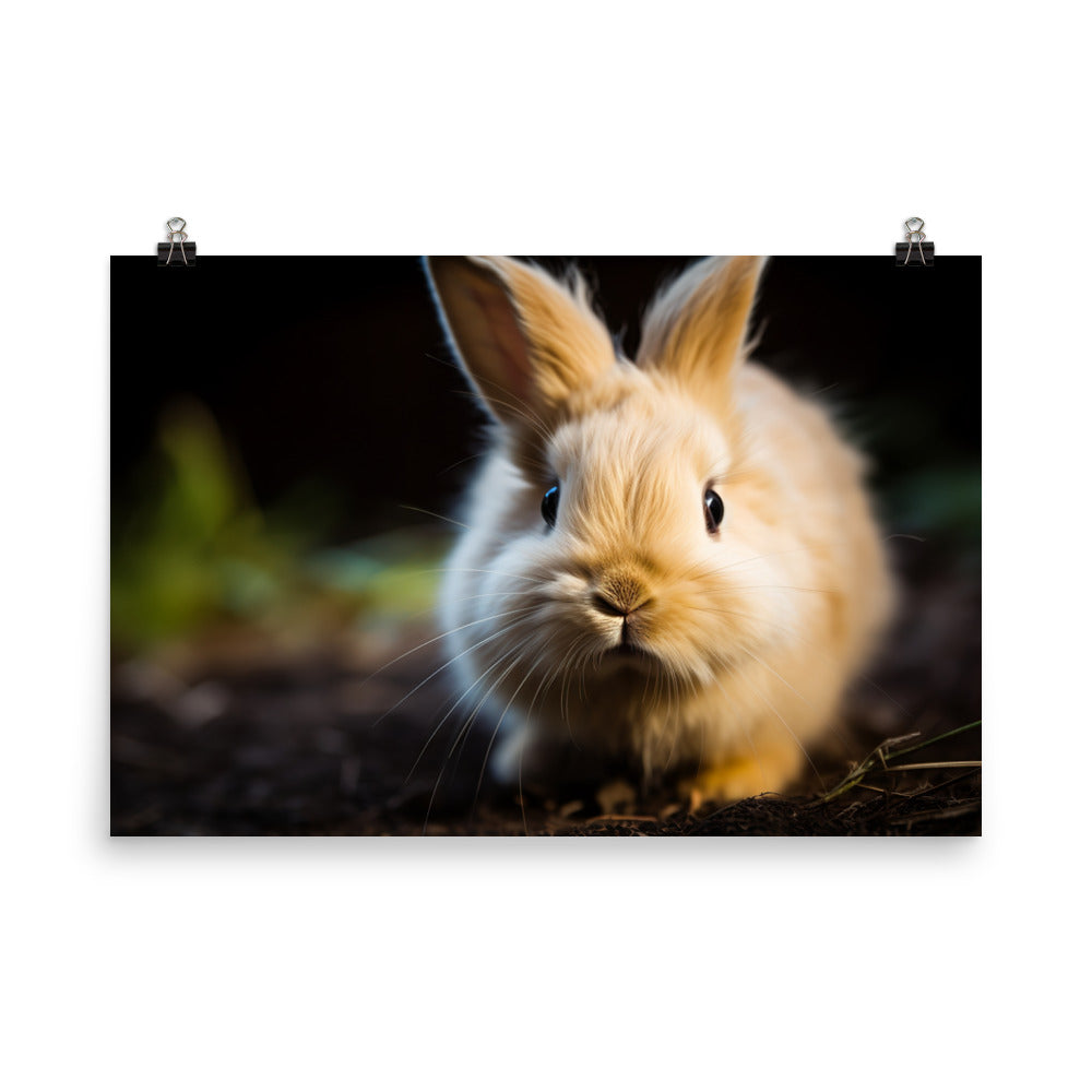 Lionhead Bunny - Curious and Playful photo paper poster - Posterfy.AI